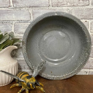 Gray Graniteware Washbowl! Rusty Round Large Bowl! Farmhouse Decor!