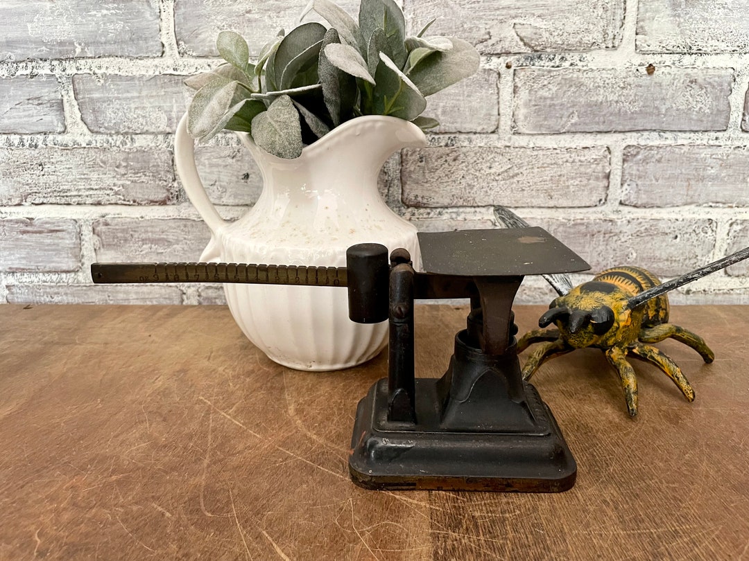 Fairbanks Cast Iron Post Office Scale Black Antique Postal Etsy