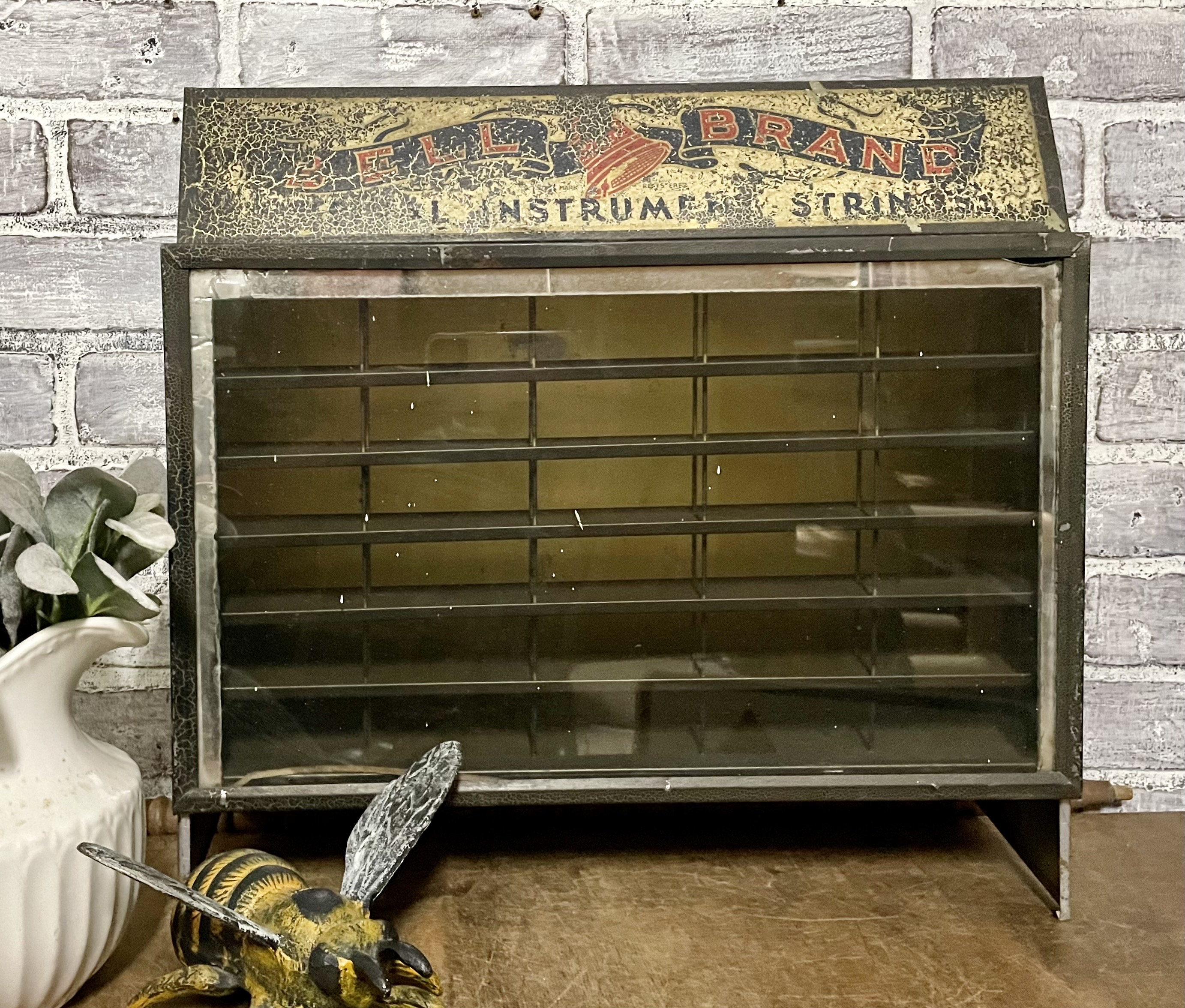 Vintage metal clearance display cabinet