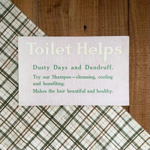 Toilet Helps Toiletries Sign! General Store In Store Advertising Display Sign! Vintage Retail Apothecary Signage! Merchandising Wall Hanging
