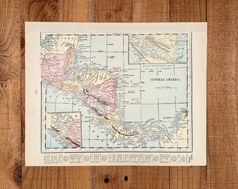 大西洋地図、1896年ドイツ地図帳、交通路（22.5 x 17.5インチ） - Etsy