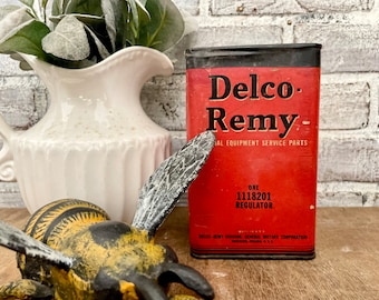 Vintage Delco Remy Regulator Box! Automotive Parts! Number 1118201!