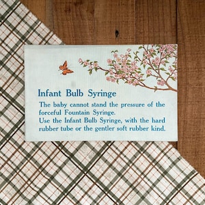 Vintage Infant Bulb Syringe Sign: Apothecary Advertising Display