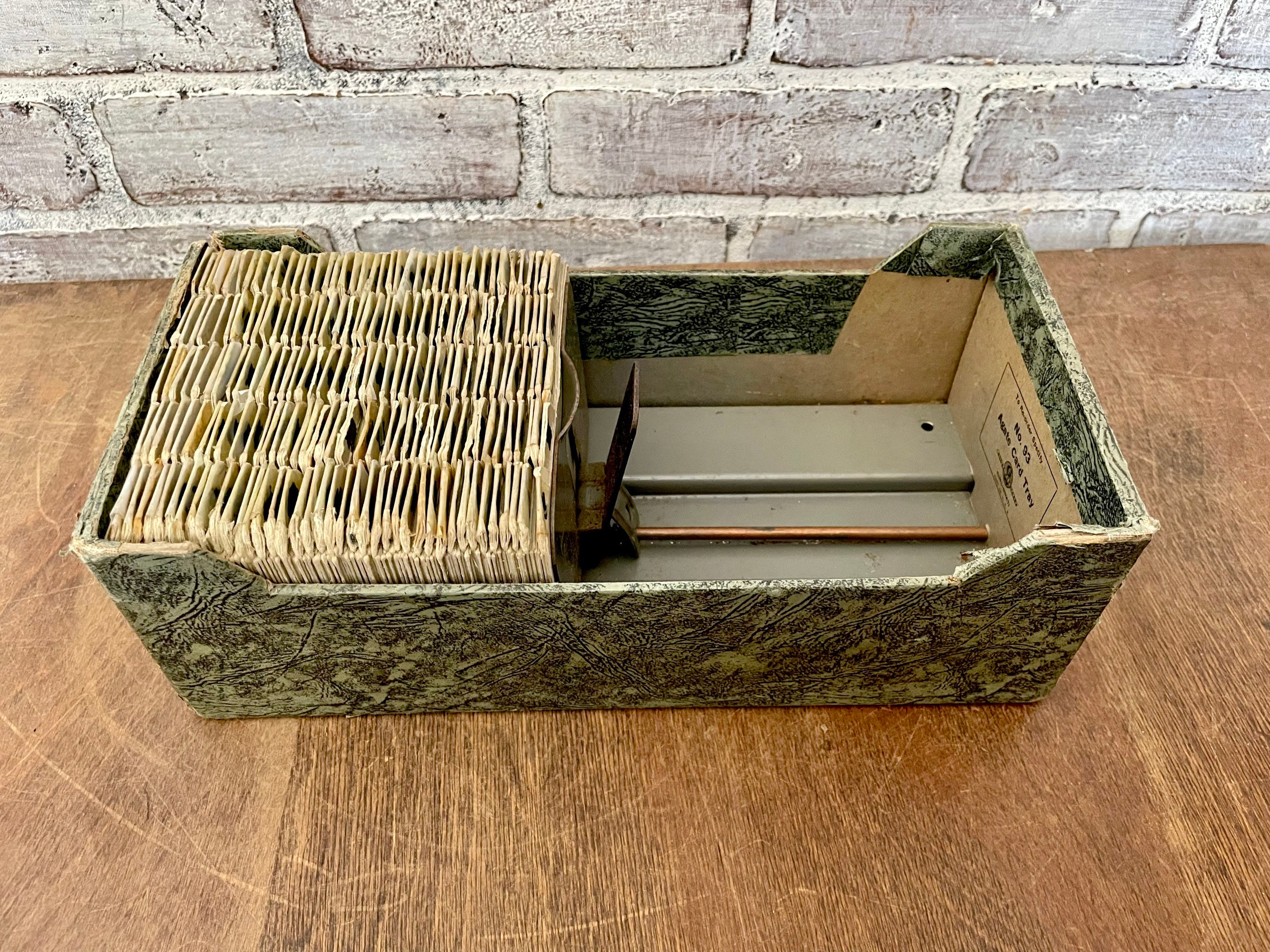 Globe Wernicke 93 Agate File Card Box With Cards and Etsy