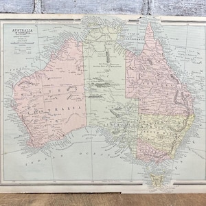 1887 Australien & Tasmanien Antike Landkarte! Einweihungsgeschenk! Atlas Druck! Antike Landkarte!