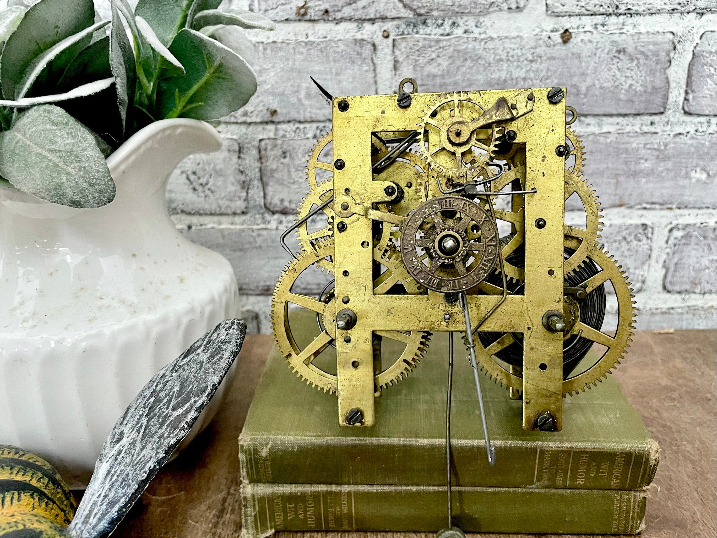 Old Regulator Clock Movement Parts Of A Grandfather Clock Movement