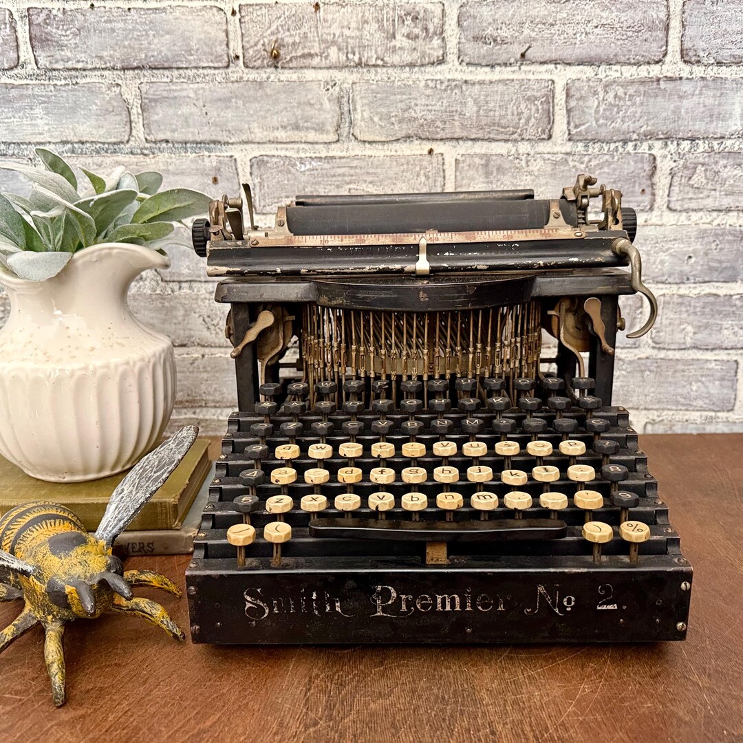 Typewriter 50s Antique Smith Premier No. 2 Typewriter | 1890s Double Keyboard Writing ...