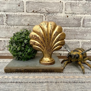 Shell Finial Decor! Decorative Ornament Shell! Classic Shelfie Decor! Architectural Decor!