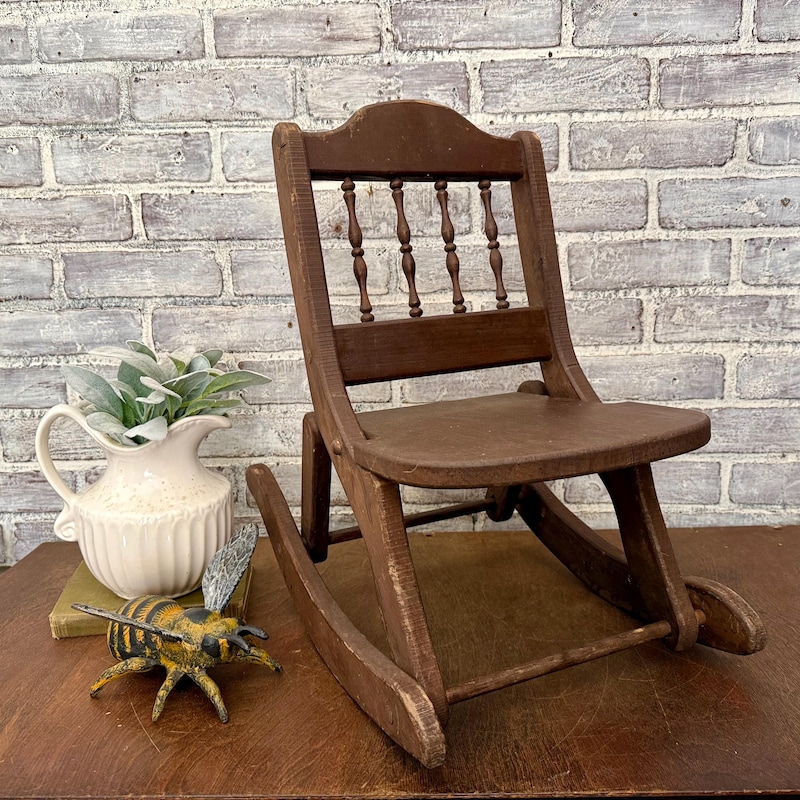 Vintage Wooden Rocker Antique Wood Rocking Chair - Etsy