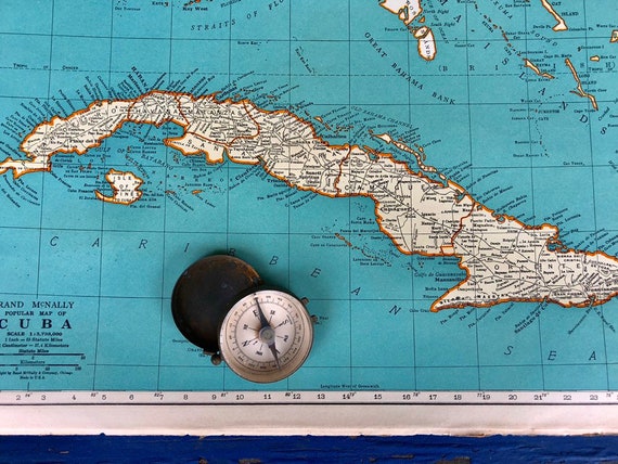1930s Cuba & West Indies Map: Antique Atlas Print - Etsy