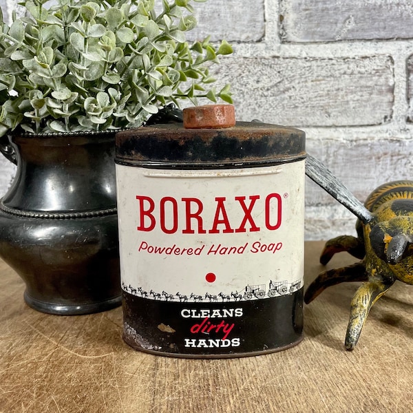 Boraxo Powdered Hand Soap Tin! Vintage Hand Cleaner! Vintage Advertising!