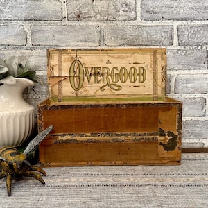 Overgood Cigar Box! Antique Oversized Cigar Tobacco Box! Dixie Tobacco Co. New Bedford City, VA!