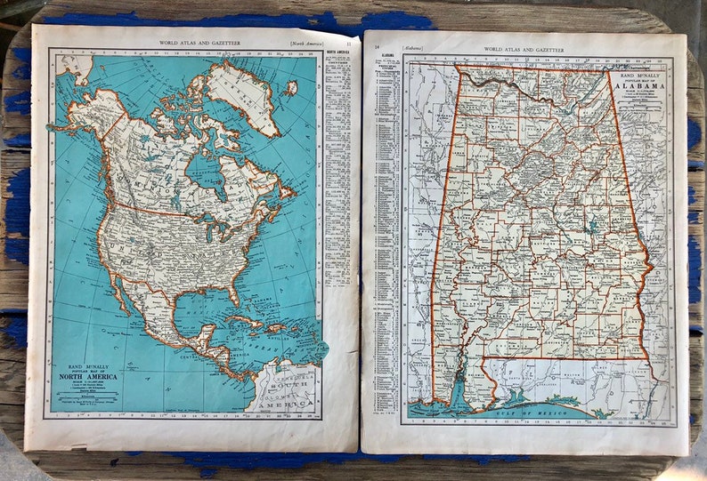 Atlas Print Vintage Map! 1937 United States Vintage Map Antique Wall Map Housewarming Gift