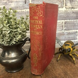 ¡Las obras poéticas de la señora Herman! ¡1856! ¡Libro antiguo decorativo! ¡Completo en 1 edición!