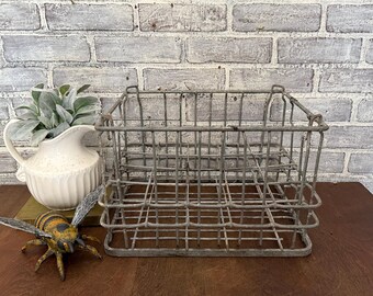 ヴィンテージワイヤーミルククレート ディーンズデイリー メタル