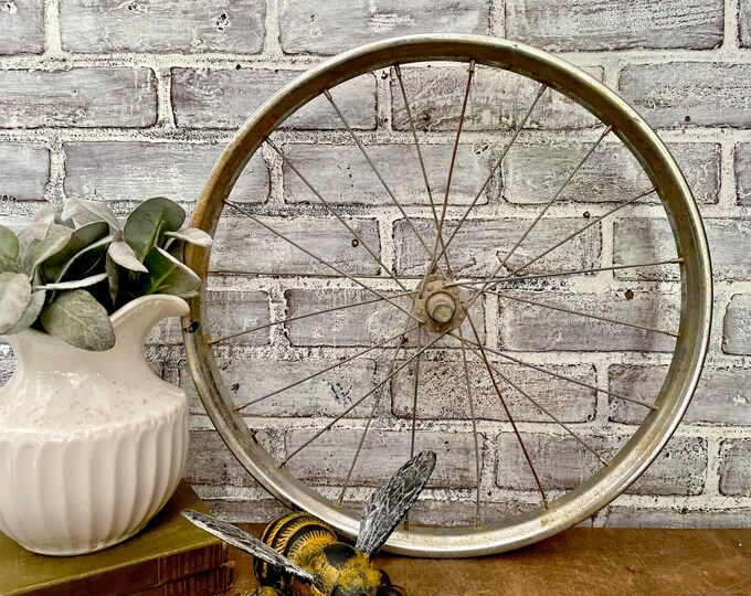 Vintage Bicycle Wheel Great Industrial Wall Decor Antique Etsy