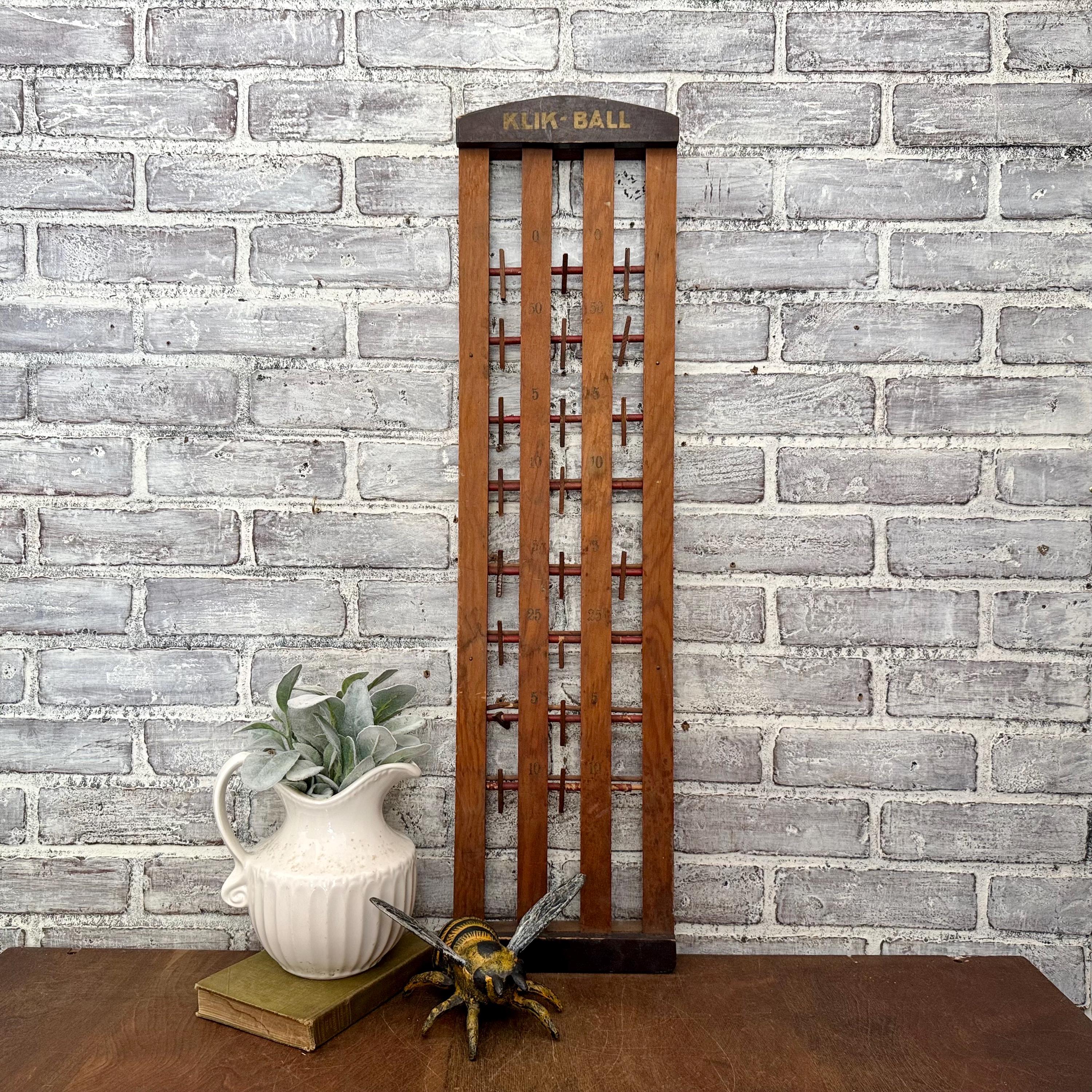 1930s Klik Ball Game Board! Antique Wall Hanger! Game Room or Bar Wall Decor!