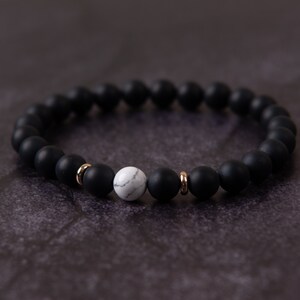 Matte Black White Howlite