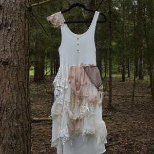 Robe de conte de fées Upcycled Romantic Fantasy Fairy Festival Robe bohème