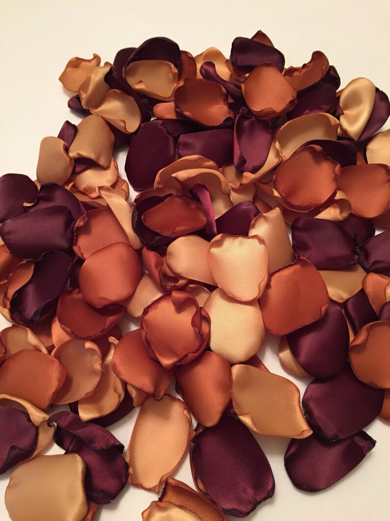 Gold Rose Petals/Autumn Wedding Petals/Burgundy Rose Etsy