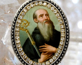 St. Benedict  Handmade Necklace Catholic Christian Religious Jewelry Medal Pendant