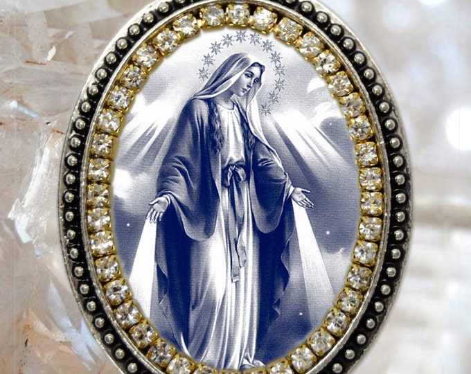 Our Lady Mary Mediatrix of All-Grace Handmade Necklace Miraculous Medal Catholic Christian Religious Jewelry Medal Pendant