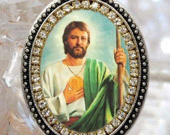 St. Jude Thaddeus The Apostle, Handmade Charm Necklace Catholic Christian Religious Jewelry Medal Pendant, São Judas Tadeu