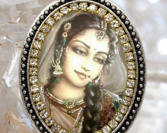 Goddess Parvati Handmade Necklace Hindu Indian Devotion Charm Jewelry Medal Pendant