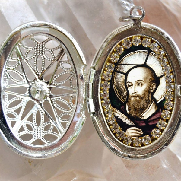 St. Francis de Sales Medal patronal del medallón del medallón de la joyería religiosa cristiana para los escritores