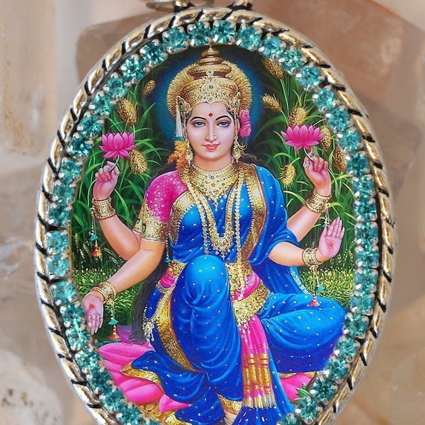 Déesse Lakshmi collier fait main bijoux hindou médaille pendentif