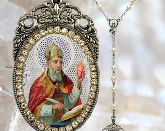 Saint Augustine of Hippo - Rosary - Handmade Religious Jewelry