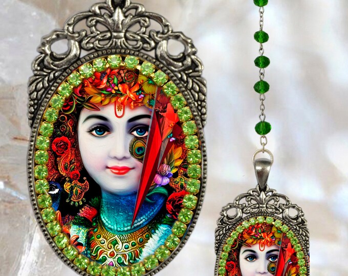 Krishna Leela Rosary God of Compassion, Tenderness and Love Necklace Hindu Jewelry Govinda, Mukunda, Madhusudhana, Vasudeva, Makhan chor