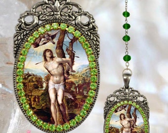Sebastian (Saint) Rosary - Patron Saint of Soldiers ; Archers & Athletes  -  Handmade Charm Rosary Catholic Christian Religious Jewelry