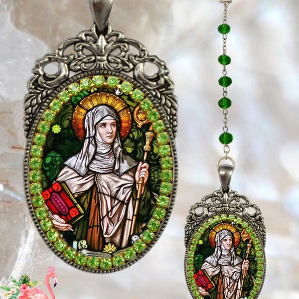 Saint Gertrude of Nivelles The Great  Gertrude the Great / Saint Gertrude of Helfta ~Rosary - Patroness of West Indies Handmade Catholic