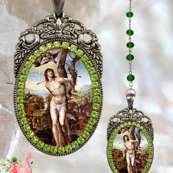 Sebastian (Saint) Rosary - Patron Saint of Soldiers ; Archers & Athletes  -  Handmade Charm Rosary Catholic Christian Religious Jewelry