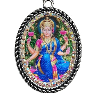 Goddess Lakshmi Necklace; Hindu Wealth & Prosperity Deity; Lakshmi Jewelry Gift; Hindu Jewelry; Lakshmi Charm; Hindu Spiritual Gift