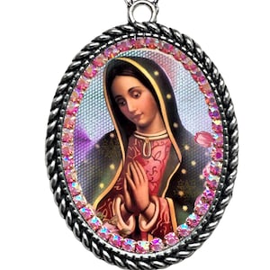 Our Lady of Guadalupe Necklace; Patronage of the Americas; Queen of Mexico Gift; Virgin Mary Jewelry; Protector of Unborn Children Charm