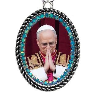 Anhänger von Papst Leo XIV.; Gedenkkette zum Gedenken an den neuen amerikanischen Papst; Erster amerikanischer Papst; Päpstliches Rosenkranzgeschenk; Robert Francis Prevost; Leo XIV Geschenk