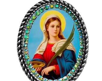 Collier Sainte Lucie de Syracuse ; Patronage des aveugles, des écrivains et de la guérison ; Collier catholique de Sainte Lucie ; Breloque Sainte Lucie ; Cadeau Sainte Lucie ;
