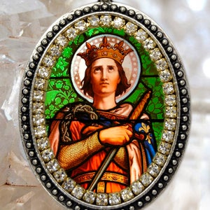 Saint Louis King of France Handmade Necklace Catholic Christian Religious Jewelry Medal Pendant