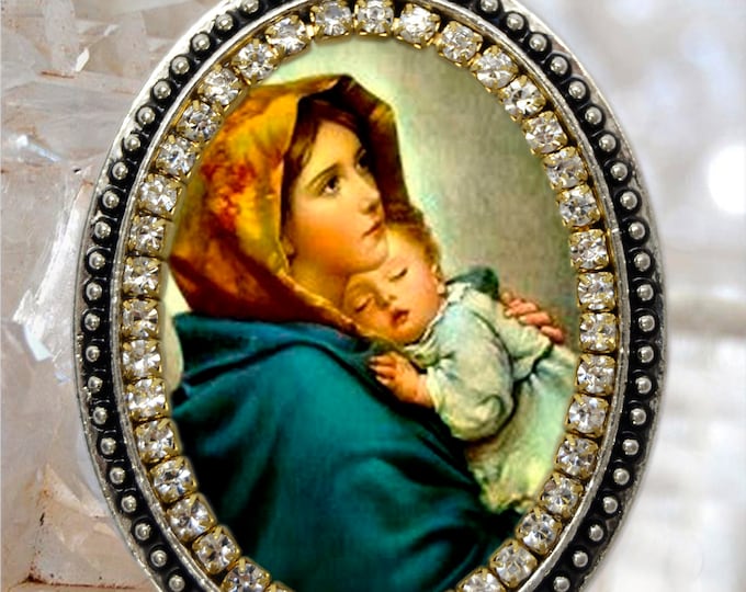 Madonna of the Streets Handmade Catholic Christian Religious Jewelry Medal Pendant of Madonnina