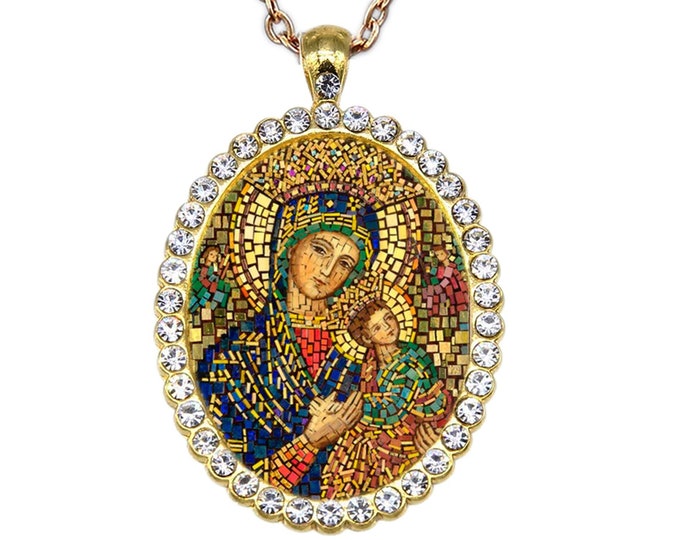 Featured listing image: Perpetual Help Necklace - Patroness of Haiti; Redemptorist Order & Almoradi (Spain) - Our Lady of Perpetual Succour Theotokos