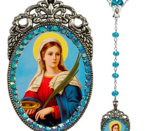 Saint Lucy of Syracuse Rosary - Patroness of The Blind; Epidemics; Salesmen; Throat Infections & Writers - Handmade