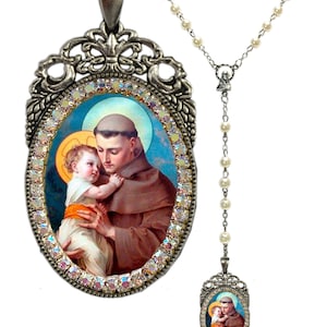 Anthony of Padua Rosary - Saint Anthony of Lisbon - Patron Saint Of Lisbon; Lost Items; Lost People & Lost Souls - Handmade Jewelry