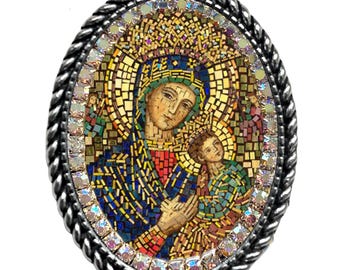 Perpetual Help Necklace, Patron Saint of Women in Childbirth, Spain and United States, Christian jewelry, Catholic religious pendant gift