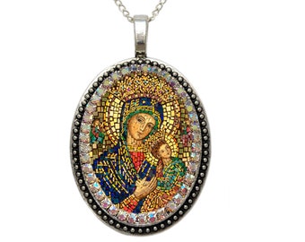 Our Lady of Perpetual Help Necklace  - A Symbol of Faith and Protection - Patroness of Haiti; Redemptorist Order & Almoradi (Spain)