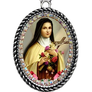 Therese of Lisieux Necklace - The Little Flower - Patronage of Missionaries; HIV/AIDS Sufferers; Florists; Gardeners & Loss of Parents