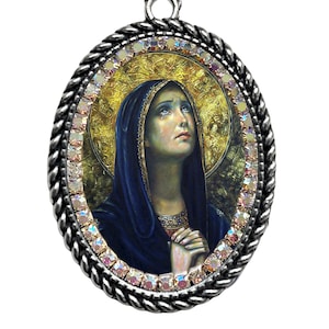 Our Lady of Sorrows Necklace; Seven Sorrows Jewelry; Sorrowful Mother Catholic Necklace; Marian Devotional Gift; Mater Dolorosa Charm