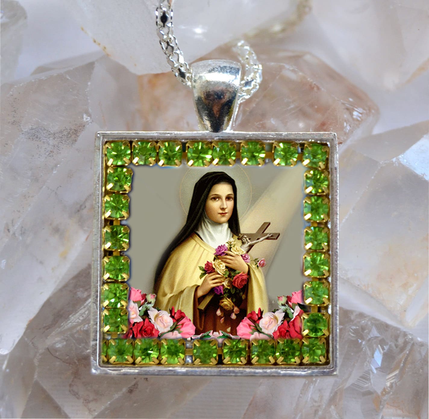 St. Therese of Lisieux Santa Teresa Handmade Scapular Necklace