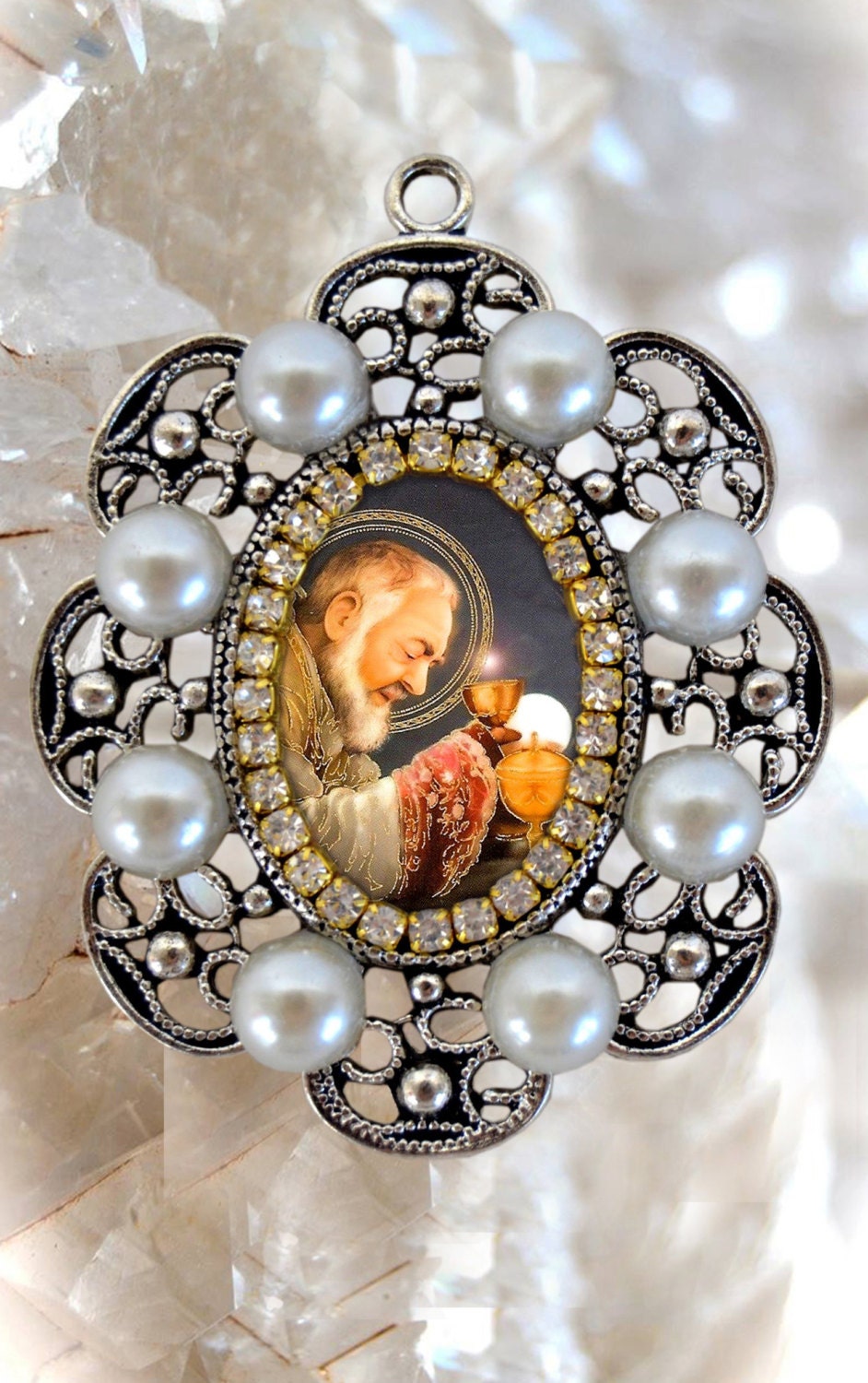 St. Padre Pio Handmade Necklace Catholic Christian Religious Jewelry
